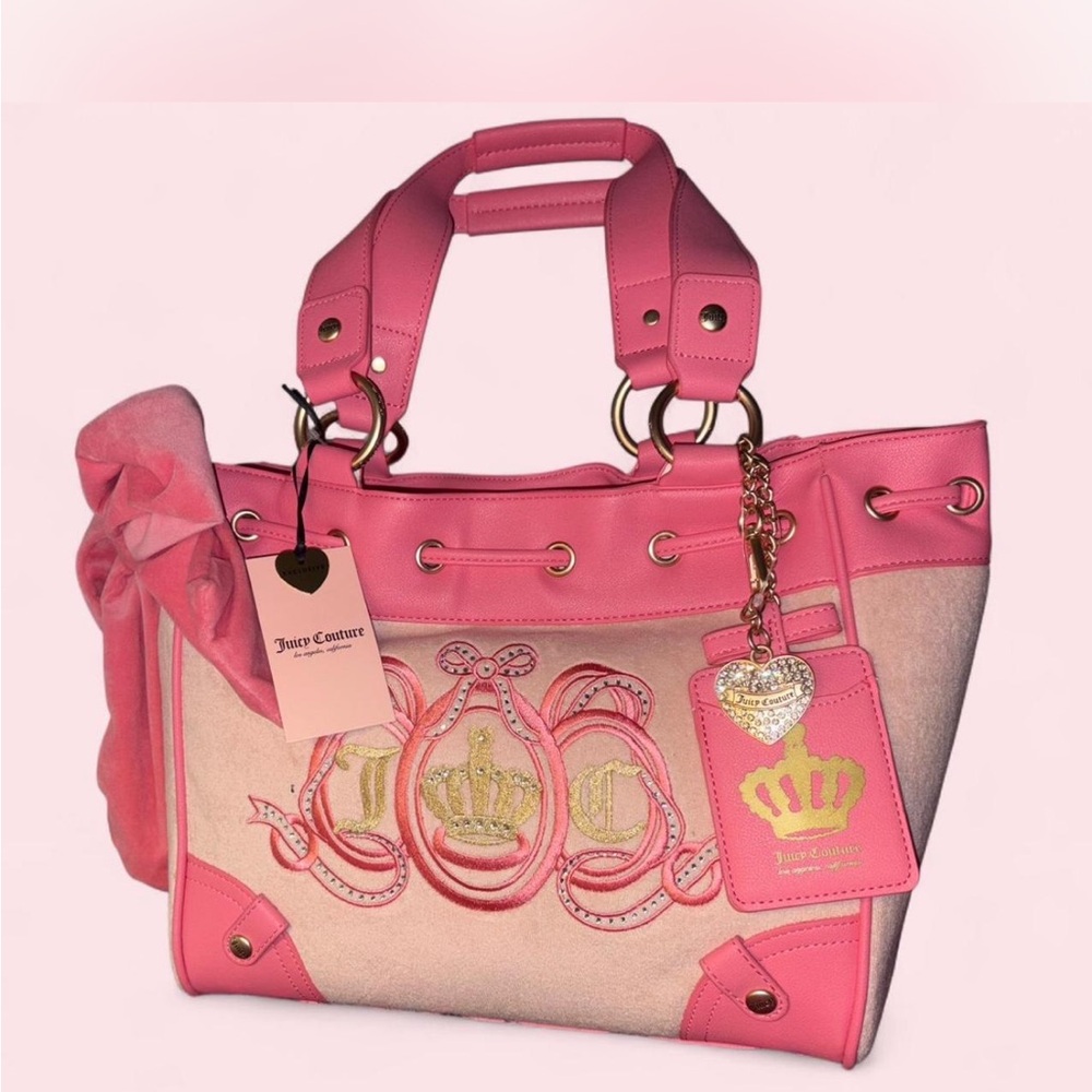 Juicy Couture Daydreamer all Pink Tote with Gold Accents